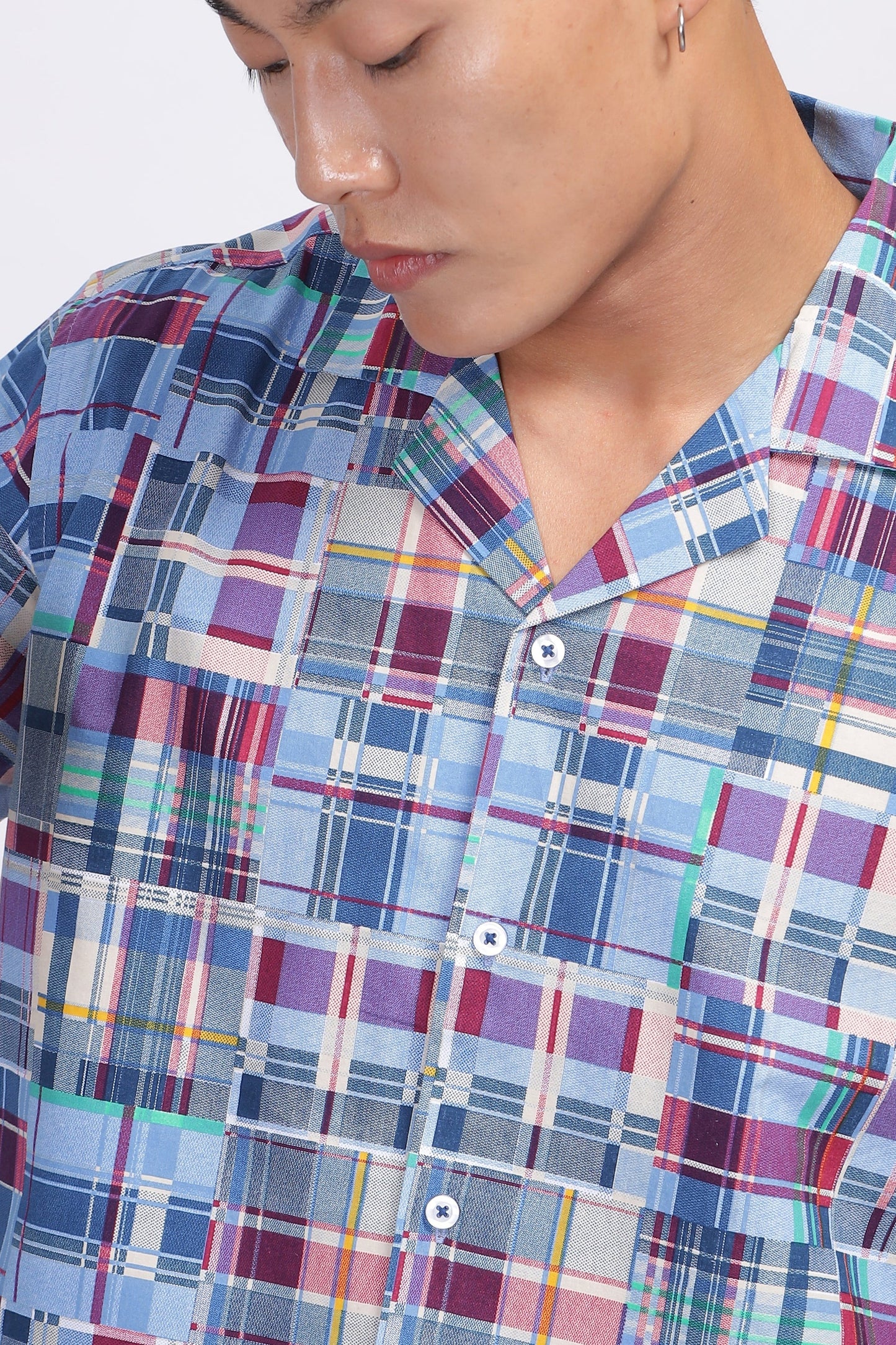 Xcloth Men's Multi-Color Plaid Check Casual Shirt – Premium Half Sleeve Resort Fit Summer Fashion Shirt