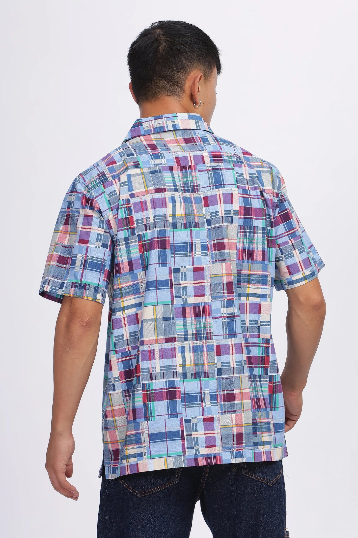 Xcloth Men's Multi-Color Plaid Check Casual Shirt – Premium Half Sleeve Resort Fit Summer Fashion Shirt